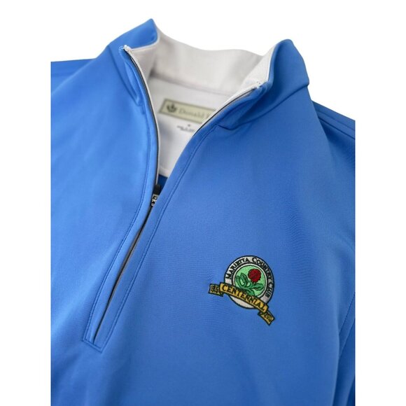 Donald Ross 1/4 Zip Golf Pullover Sweater Blue Vest Marietta Country Club M - Picture 3 of 5